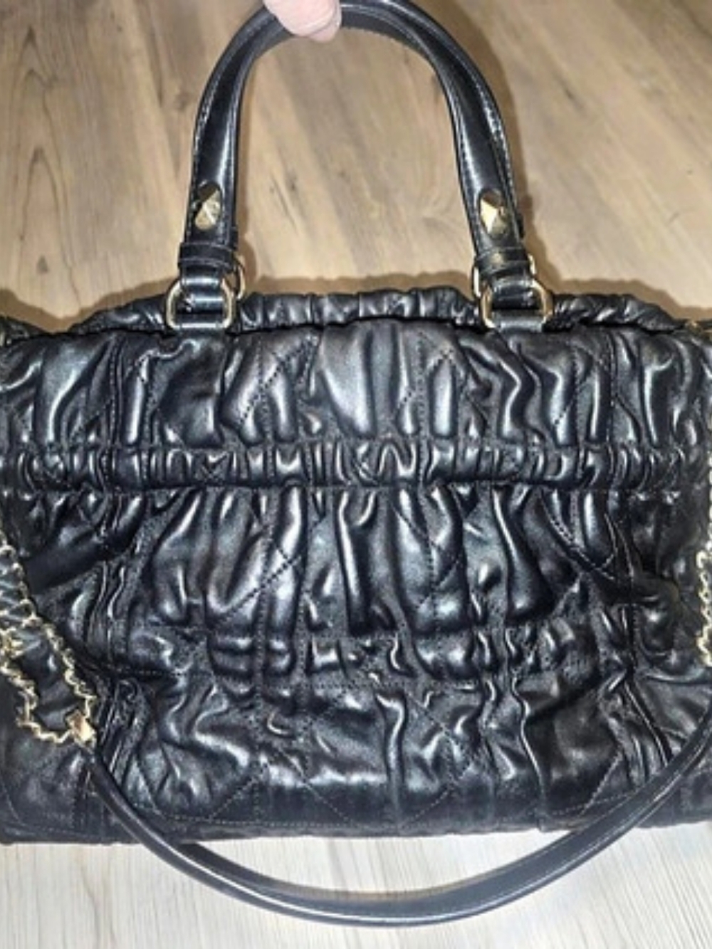 Christian Dior Delices Gaufre Cannage Tote Bag in Black